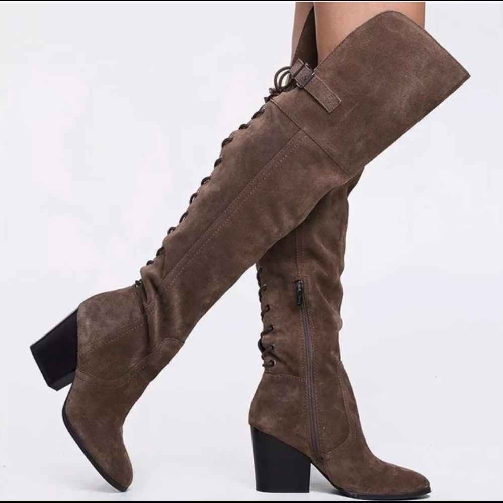 Sam Edelman over the knee with tie up back boots
